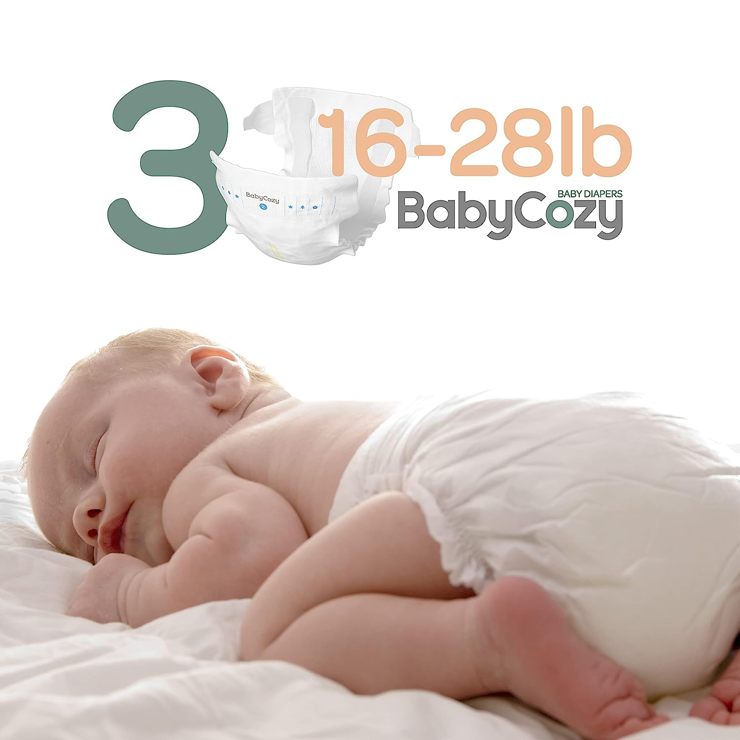 Baby Diapers Size 4(22~37lb),56 Count Babycozy Bouncy Soft Diapers Dry Disposable, 10s Strong Absorption Diapers with Leak Proof System, Hypoallergenic Diapers to Protect Sensitive Baby Skin - Image 2